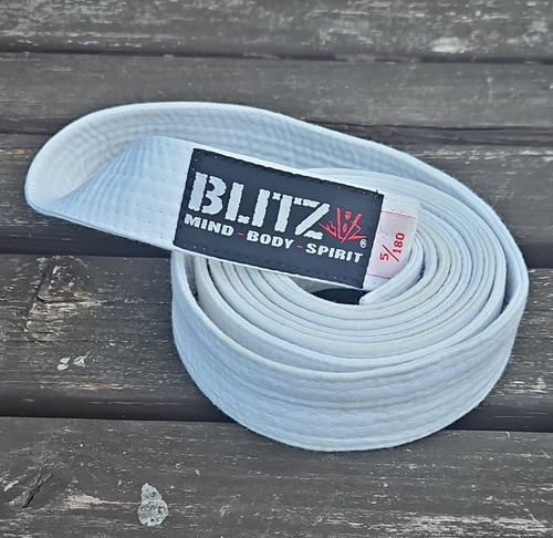 Blitz white martial arts belt - white,