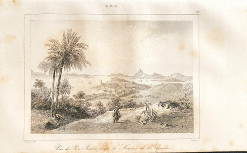 Engraving 1838 brazil view - 1838,