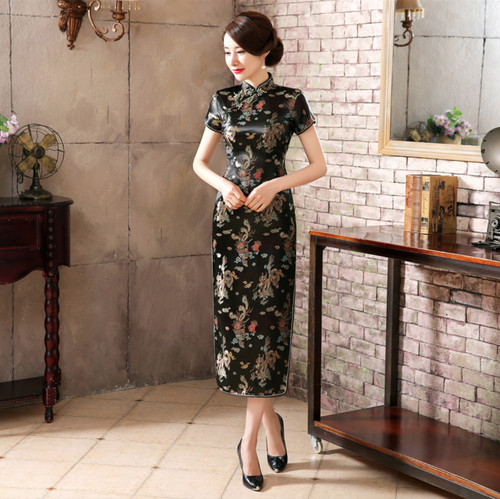 Luxurious black satin dragon - luxurious,