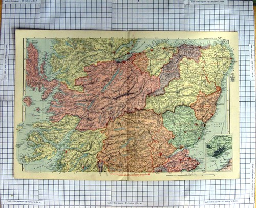 Original old antique print map - original,