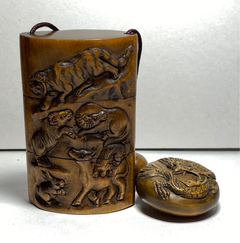 Japanese inro box netsuke - inro,