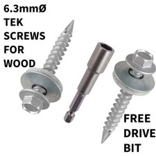 TIMBER Tek Screws - 6.3mm Hex