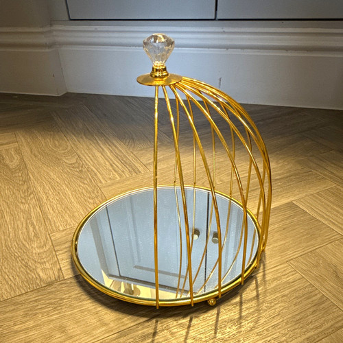 Gold metal decorative birdcage - gold,