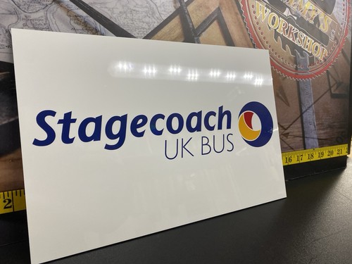 Stagecoach bus sign board - stagecoach, uk