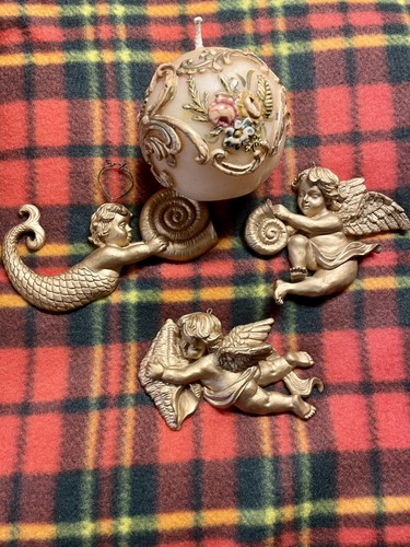 Set vintage gold cherub - vintage,