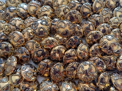 15mm shiny gold patterned - 15mm,