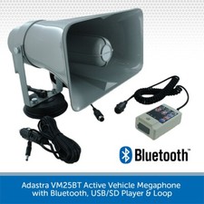 12V Vehicle Megaphone for Car Roof with Bluetooth Looper USB/SD Adastra VM25BT