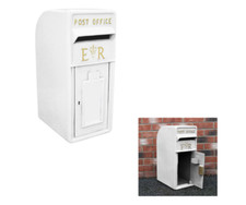 Rolson Cast Iron ER Royal Mail Post Box Postal Box Cream British Mailbox