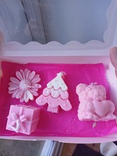 Pink Set of 4 Candles Teddy
