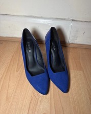 Navy Blue Women Silver Heels Size 4.5 Marks & Spencer’s
