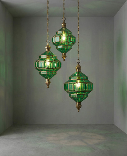 Handmade moroccan green - green, glass