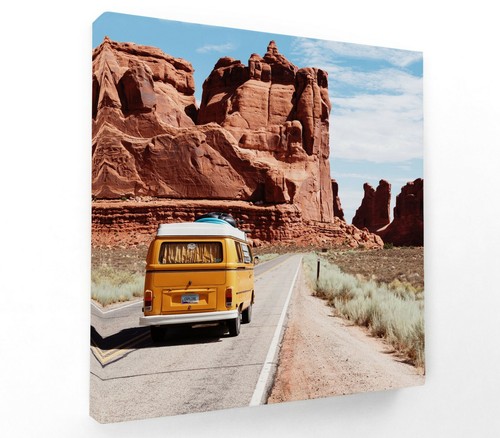 Hippie van square canvas - 3,