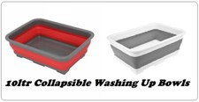 10 Ltr Collapsible Washing Up Drainer & Folding Camping Bowl