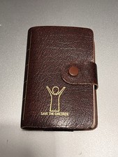 Save The Children Playing Cards Vintage In Leather Book Holder Exc
