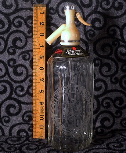 Vintage retro schweppes etched - vintage,
