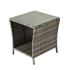 Gray Wicker Rattan Side End