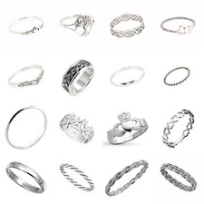 925 SOLID Sterling Silver Many Mixed Design Rings in Sizes G-Z