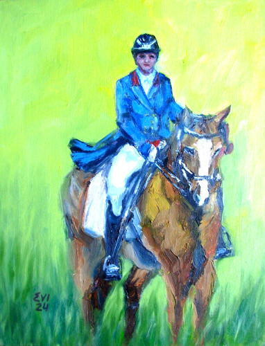 Rider horse original oil - original,