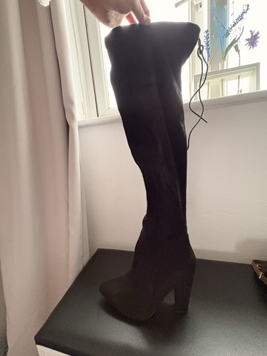 Boohoo black faux suede - black, over