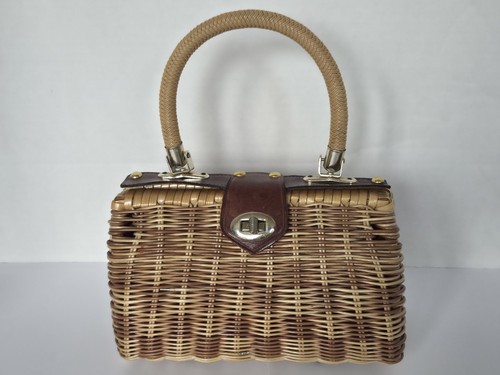 Vintage wicker woven - wicker, handbag