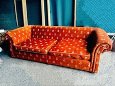 Red 2 seater sofa with Baroque