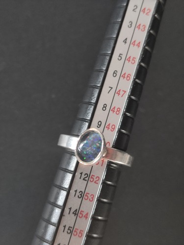 925 sterling thick band opal - sterling,