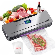 Automatic Vacuum Sealer Sealing Machine Dry Moist Built-in Cutter + 30 Food Bags