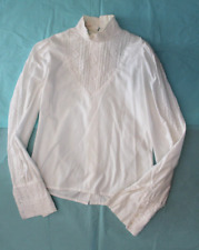 Vintage 1970s Nightingales white cotton Victorian Edwardian style blouse size 10