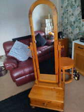 DUCAL VICTORIA CHEVAL MIRROR IN 'HAMPSHIRE' FINISH ON WHEELS FOR EASY MOVING