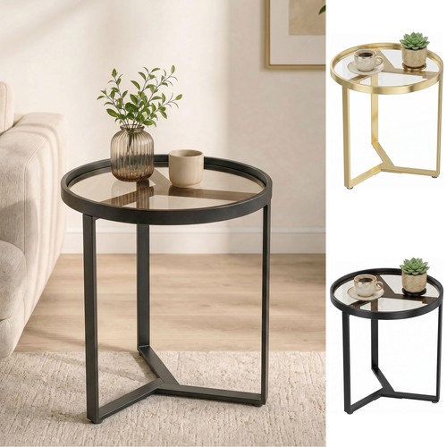 Round side table - side, with