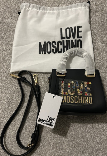 Love moschino mini black faux - love,