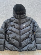 black nike puffer coat xl in