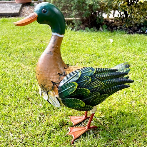 Metal mallard duck - mallard,
