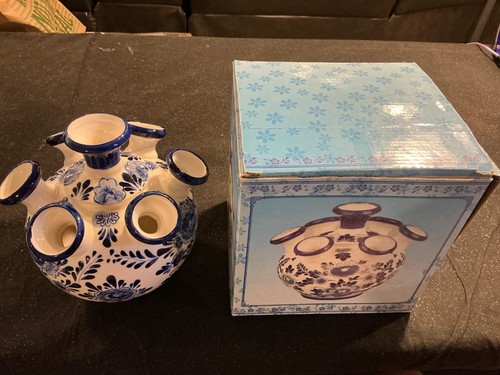 Delft blue tulip ceramic - blue,