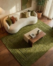 Olive Green Hand Tufted Rug
