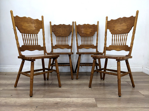 Dining chairs oak - press, back