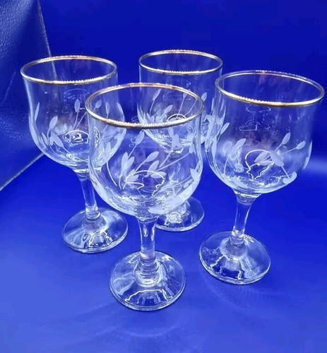 Etched crystal wine glasses