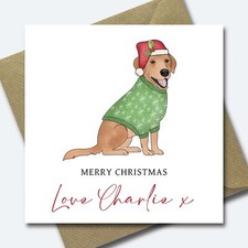 Dog Christmas Card - Personalised dog xmas card - Greeting card from the dog