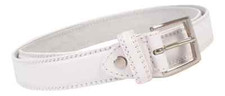 Men's White Leather Belt 