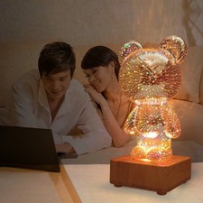 3D LED Fireworks Lamp Bear