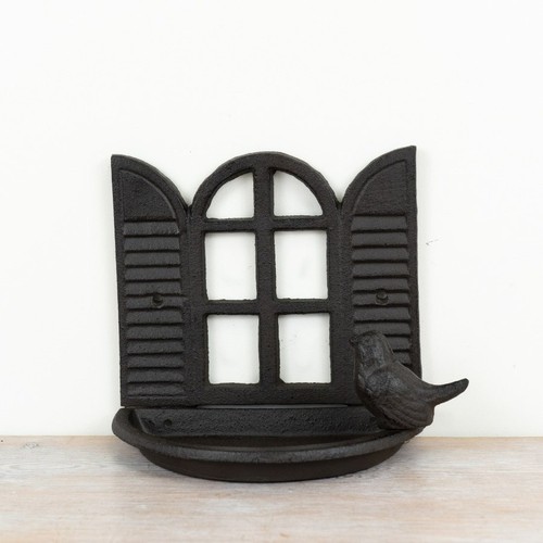 Window cast iron bird feeder - cast,