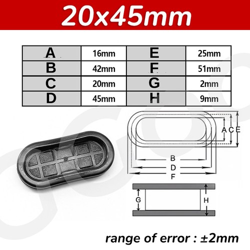 Oval blanking grommets black - blanking,