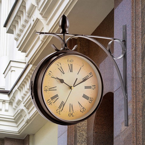 Large round wall clock double - clock,