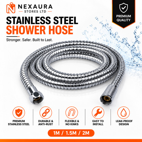 Stainless steel shower hose - steel,