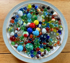 Antique / Vintage Glass Marbles Large  Job Lot approx. 160 -mixed sorts & types.