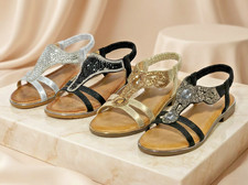 Womens Ladies Diamante Flower