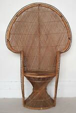 Mid Century Rattan Peacock Chair, Emanuelle, Vintage Bamboo, Bohemian, Biba..