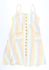 Torrid Womens Multicoloured Striped Linen A-Line Size 18 V-Neck Pullover