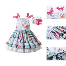 Girls Ruffled Lace Dress with