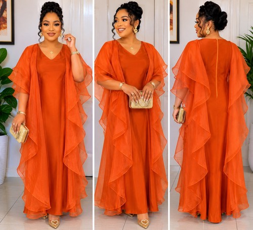 Uk12 bright orange kaftan - bright,